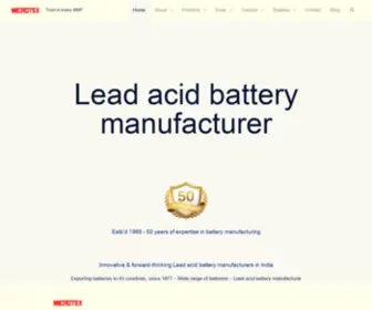Microtexindia.com(Lead Acid Battery Manufacturer in India) Screenshot