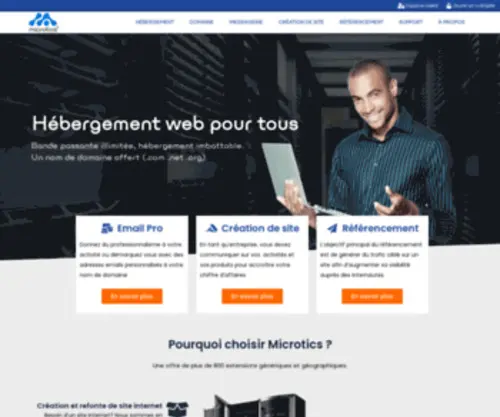Microtics.net(Hébergeur web) Screenshot