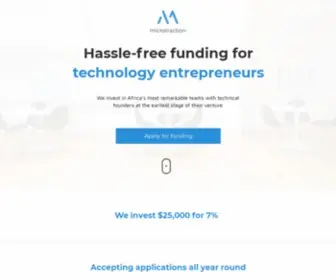 Microtraction.com(Hassle-free funding for technical founders) Screenshot