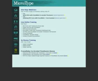 Microtype.com(FrameMaker, Acrobat, Captivate Training Courses &amp; Seminars) Screenshot
