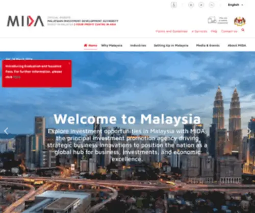Mida.gov.my(Malaysian Investment Development Authority) Screenshot
