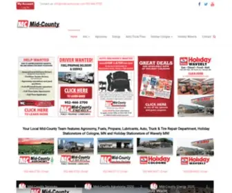 Midcountycoop.com(Energy, Propane, Bulk Fuels, Agronomy, Auto, Truck, Tire and Holiday Stationstore in Cologne, MN) Screenshot