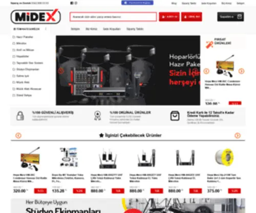 Midex.com.tr(Profesyonel Ses ve Işık Sistemleri Ana Bayii) Screenshot