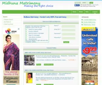 Midhuna.com(Completely free matrimony for malayalees) Screenshot