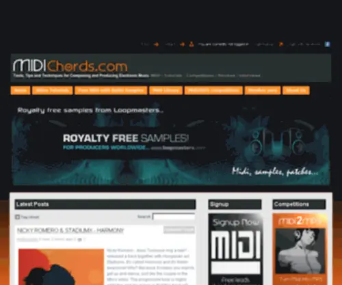 Midichords.com Screenshot