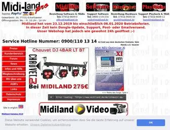 Midiland.de(Midifiles, MP3 Playbacks, Software, Hardware für Musiker) Screenshot