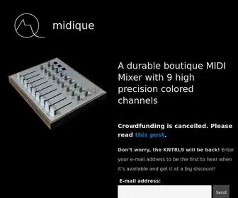 Midique.com(A durable boutique MIDI Mixer with 9 high precision colored channels Crowdfunding) Screenshot