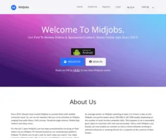 Midjobs.com(Midjobs allows you to earn cash online by completing daily online tasks ranging from paid videos) Screenshot