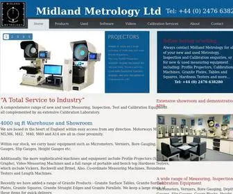 Midland-Metrology.co.uk(Inspection and calibration equipment from Midland Metrology Ltd) Screenshot