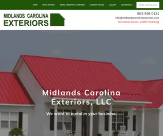 Midlandscarolinaexteriors.com(Metal Roofing) Screenshot