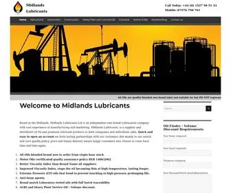 Midlandslubricants.co.uk(Midlands supplier distributor of own brand premium quality Hydraulic Oil) Screenshot