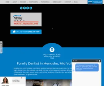 Midvalleydental.com(Menasha, WI Dentist) Screenshot