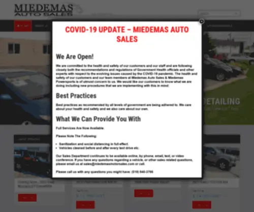 Miedemasmotorsales.com(Used Car Sales) Screenshot