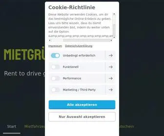 Mietgruen.de(JETZT Tesla mieten Berlin) Screenshot