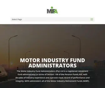 Mifa.org.za(Motor Industry Fund Administrators) Screenshot
