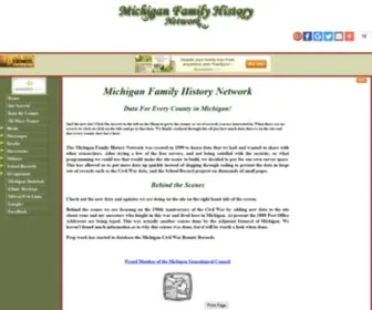 Mifamilyhistory.org(Michigan Family History Network) Screenshot