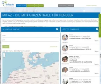 Mifaz.de(Mitfahrzentrale MiFaZ) Screenshot