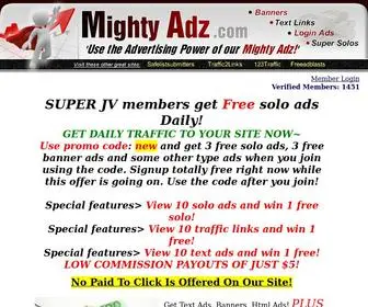 Mightyadz.com(Mightyadz Free Internet Advertising) Screenshot