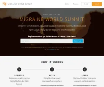 MigraineWorldsummit.com(Learn from the Migraine and Headache Experts) Screenshot