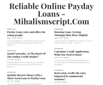 Mihalismscript.com(Reliable Online Payday Loans) Screenshot