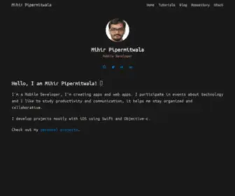 Mihirpipermitwala.com(Jamstack Developer) Screenshot