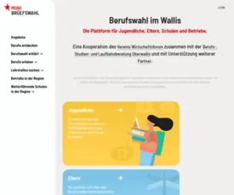 Miini-Bruefswahl.ch(Berufswahl im Wallis) Screenshot