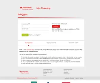 MijNsantanderconsumerfinance.nl(Mijn rekening) Screenshot