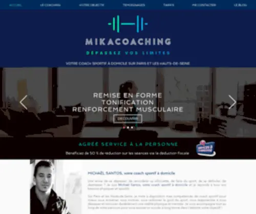 Mikacoaching.com(Coach sportif à domicile à Paris et les Hauts) Screenshot