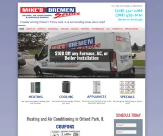 Mikesbremenserviceinc.com(Appliance Repair) Screenshot