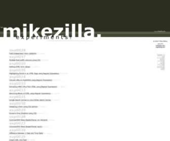 Mikezilla.com(Code experiments) Screenshot