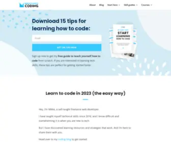 Mikkegoes.com(Learn to Code for Free in 2023) Screenshot