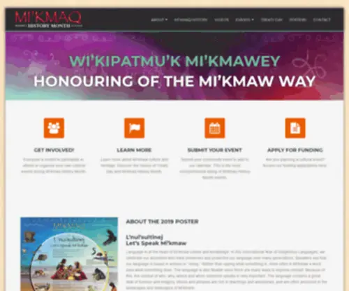 MikmaqHistorymonth.ca(Wi'kipatmu'k Mi'kmawey) Screenshot