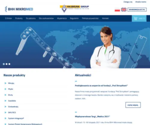 Mikromed.pl(Nasza firma zajmuje się produkcją implantów min) Screenshot