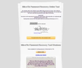 Mikrotikpasswordrecovery.net(MikroTik Password Recovery Online) Screenshot