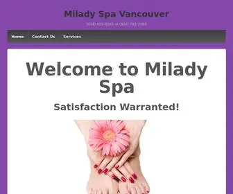 Miladyspa.ca(Milady Spa Vancouver) Screenshot