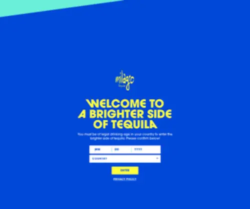 Milagrotequila.com(Milagro Tequila) Screenshot