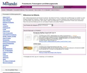 Milando.de(Produktsuche, Preisvergleich und Erfahrungsberichte) Screenshot