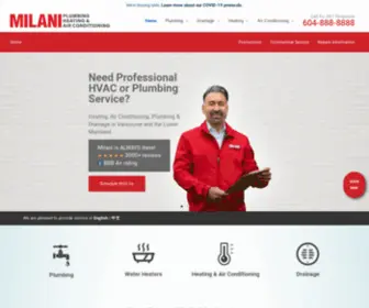 Milani.ca(Plumbing in Vancouver) Screenshot