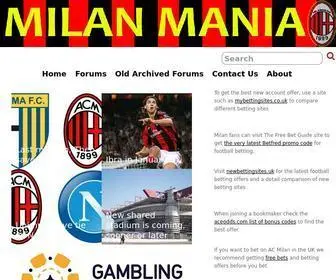 Milanmania.com(AC Milan forums and fan site for supporters by supporters since 1999) Screenshot
