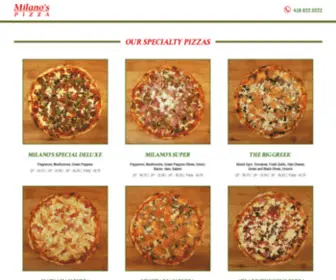 Milanos-Pizza.ca(Milano's Pizza on Bloor) Screenshot