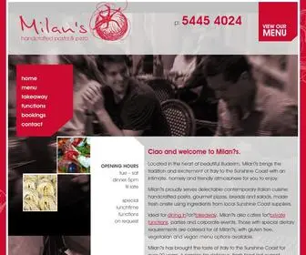 Milansonbuderim.com.au(Milan's Handcrafted Pasta & Pizza) Screenshot