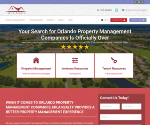 Milarealty.com(Orlando Property Management Companies) Screenshot