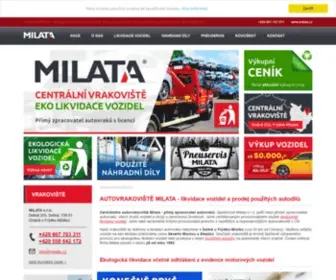 Milata.cz(Autovrakoviště Milata) Screenshot