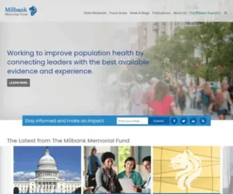 Milbank.org(Using Evidence to Improve Population Health) Screenshot