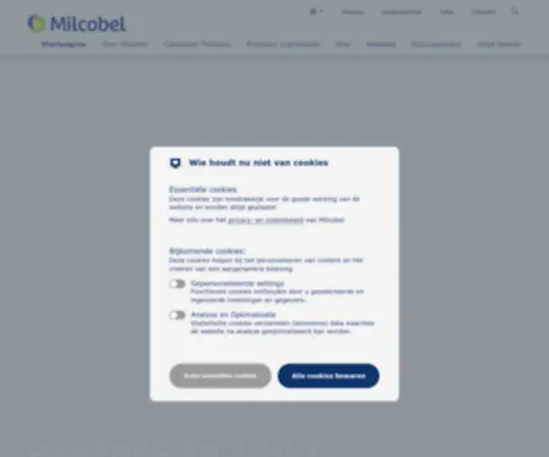 Milcobel.com(Uw partner in zuivel) Screenshot