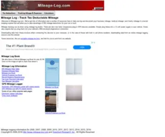 Mileage-Log.com(Mileage Log Information and Products to Track Tax Deductable Mileage) Screenshot