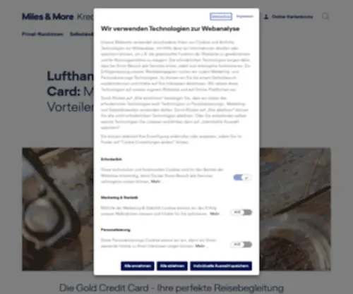 Milesandmore-Aktionen.de(Die passende Kreditkarte für Sie) Screenshot