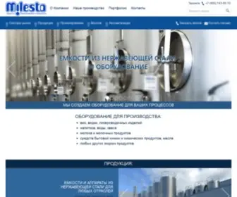 Milesta.ru(Емкости из нержавеющей стали) Screenshot