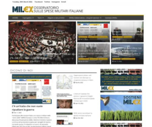 Milex.org(MIL€X Osservatorio sulle spese militari italiane) Screenshot