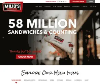 Milios.com(Milio's Sandwiches) Screenshot